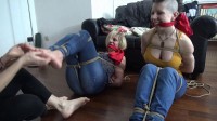  Super bondage, domination and hogtie for two sexy models 
