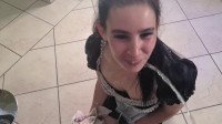  French Maid Gets Pissed On And Cleans It 